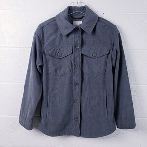 Avec Les Filles Corduroy Textured Button Shirt Shacket Jacket Gray Size XS